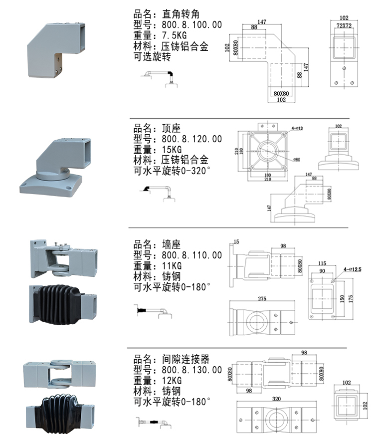 80系列重型承重悬臂系统吊臂铸钢强力结实全钢结构吊臂机床悬臂摇臂